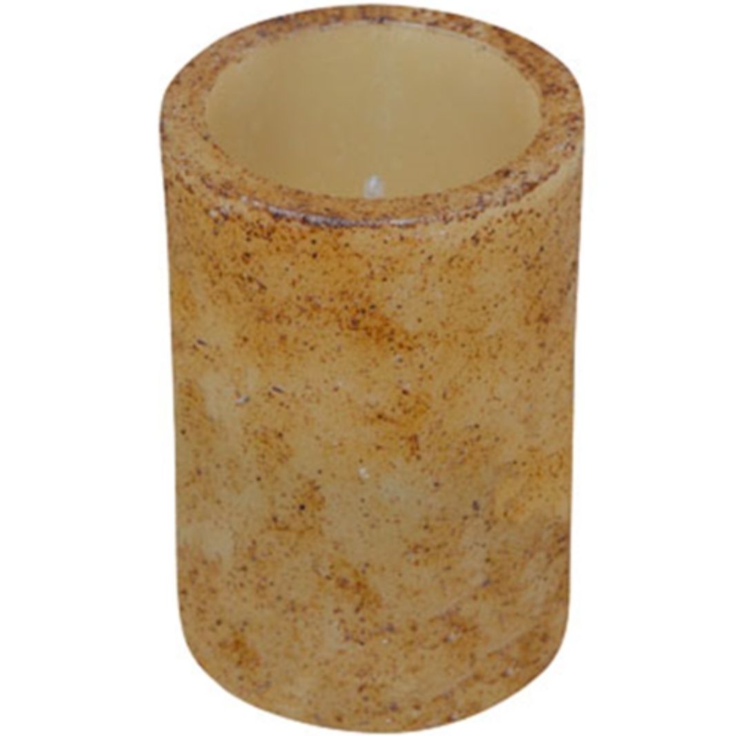 4-1/2" Burnt Ivory Timer Pillar Candle