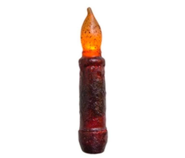 4" Burgundy LED Taper Candle