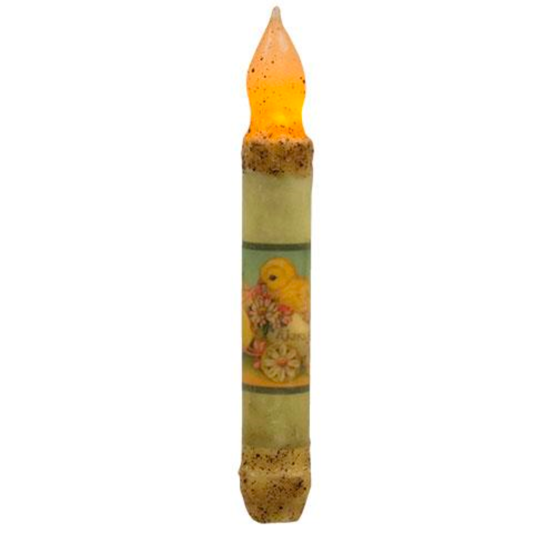 6" Burnt Ivory Joyful Easter Timer Taper Candle