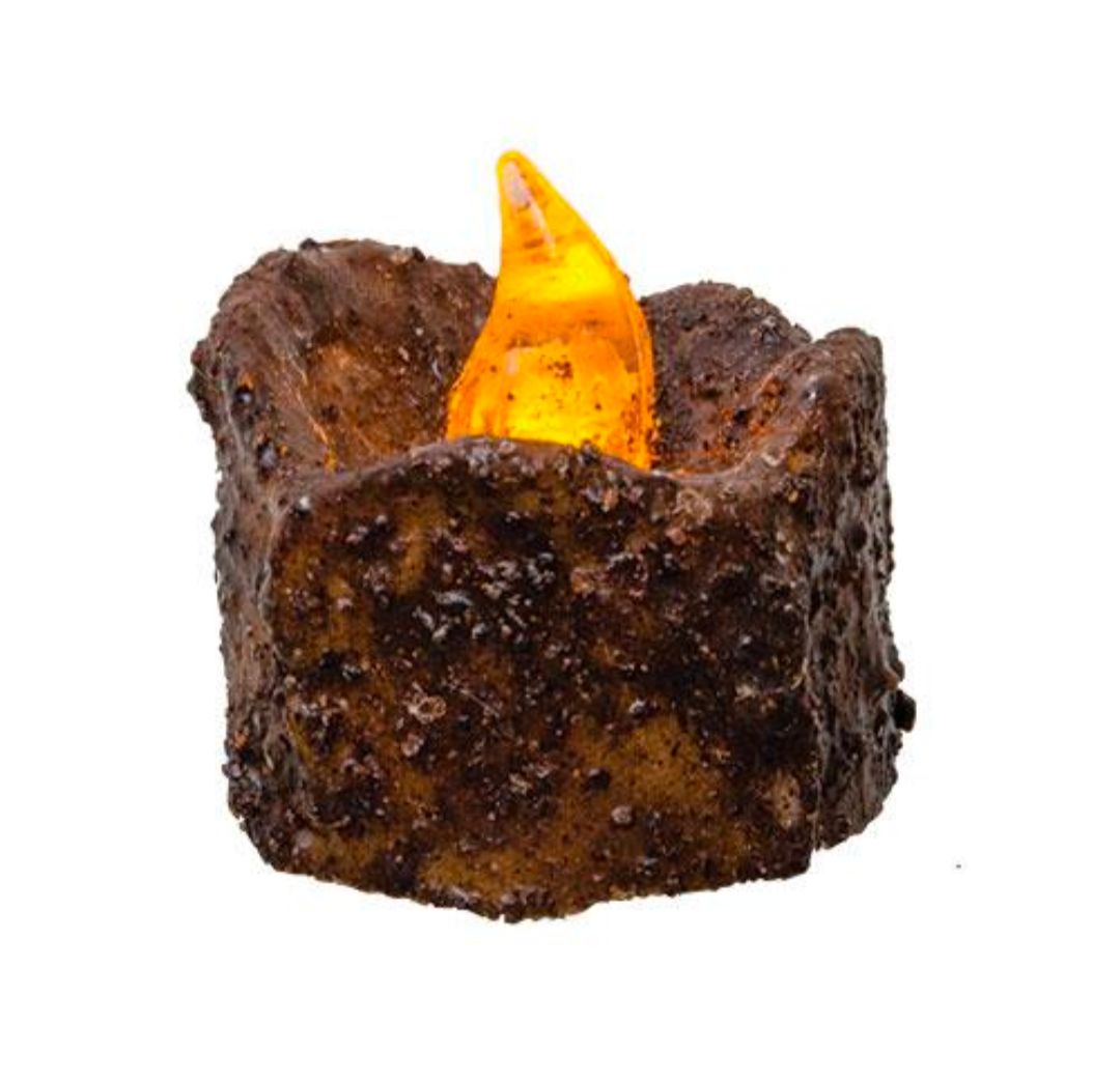 Flicker Burnt Mustard Timer Tealight Candle