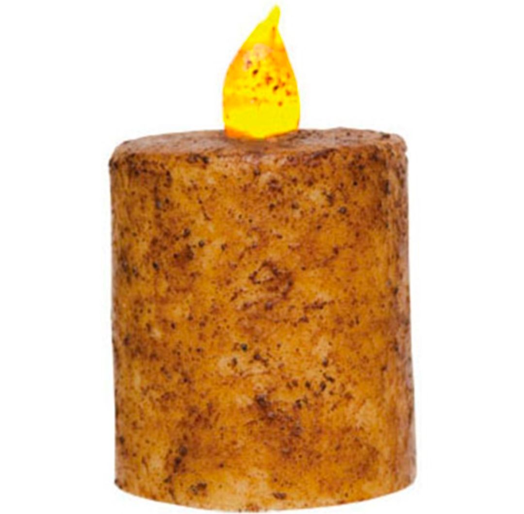 2-1/2" Burnt Ivory Flame Timer Pillar Candle