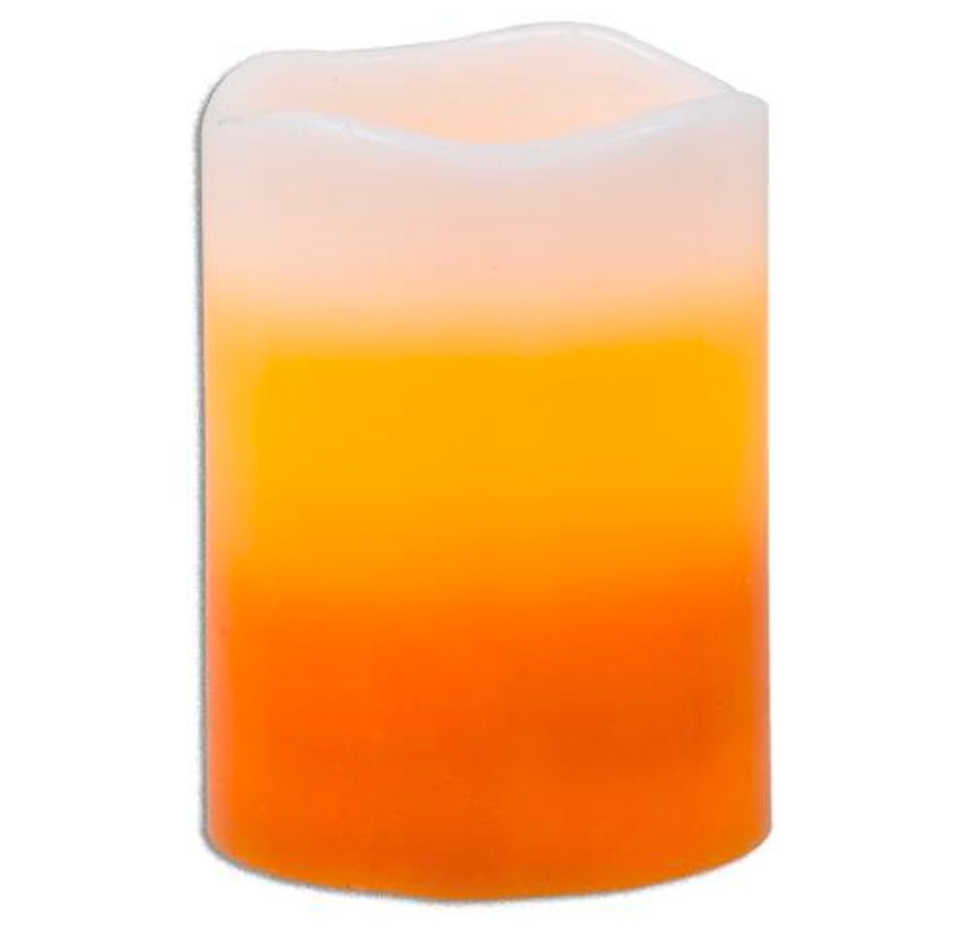 4" Candy Corn LED Pillar Candle