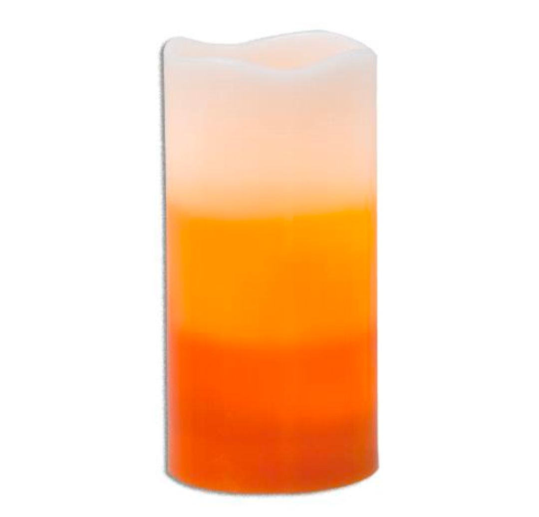 6" Candy Corn LED Pillar Candle