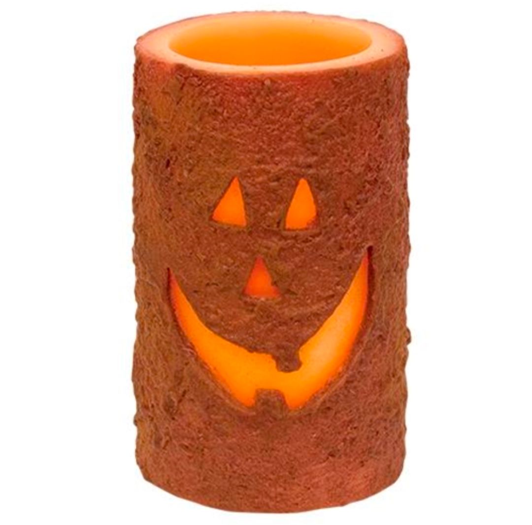5" Jack-O'-Lantern Timer Pillar Candle