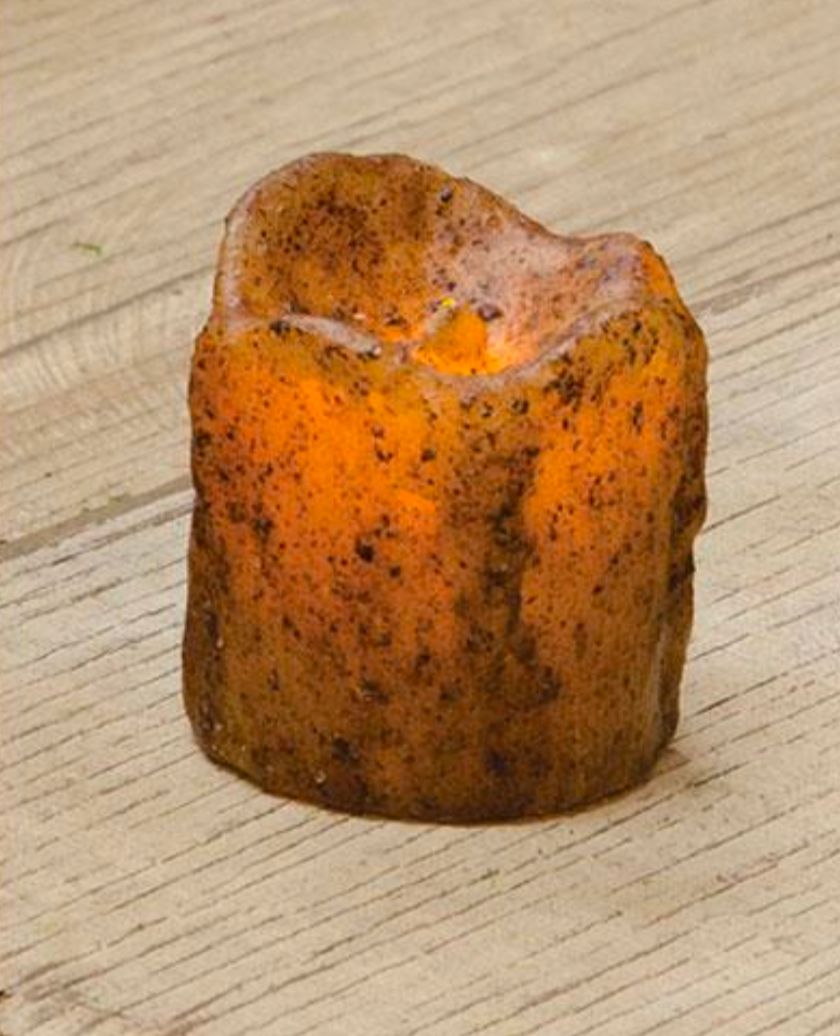 Mini Burnt Ivory Drip Timer Votive