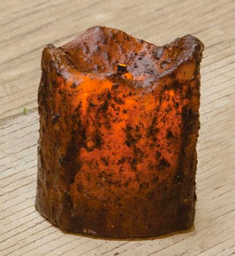 Mini Burnt Mustard Drip Timer Votive