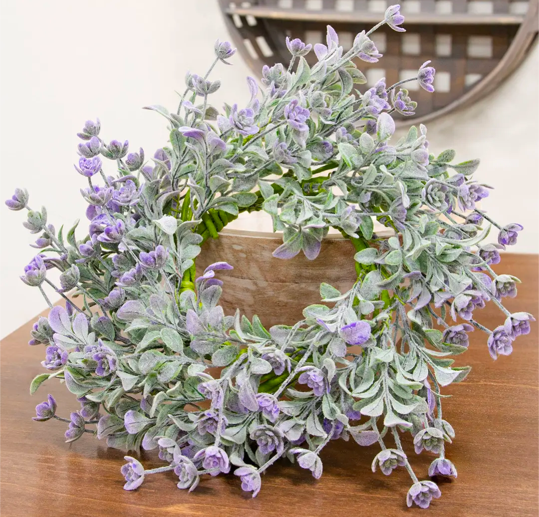 3-1/2" Dusk Lavender Buds Candle Ring