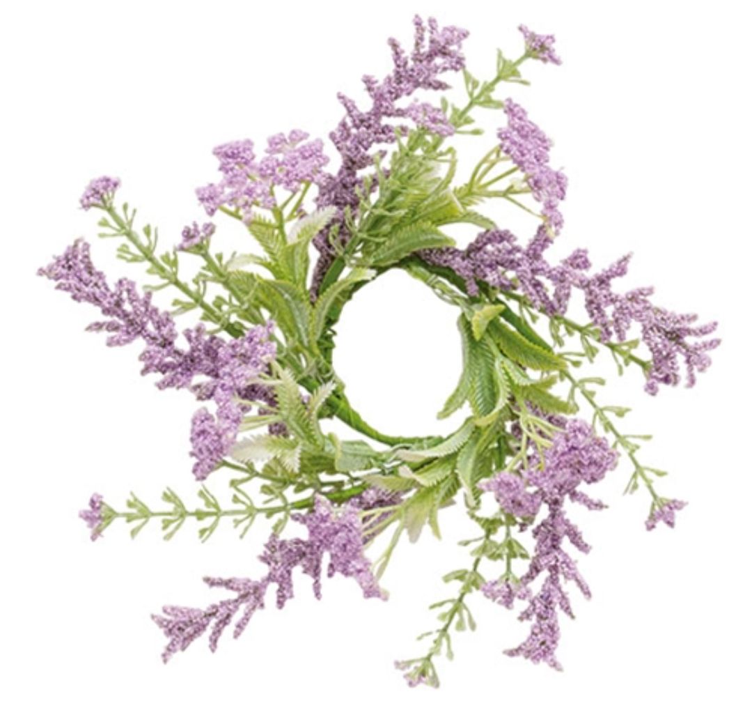 2" Delicate Lilac Astilbe &amp; Lace Candle Ring