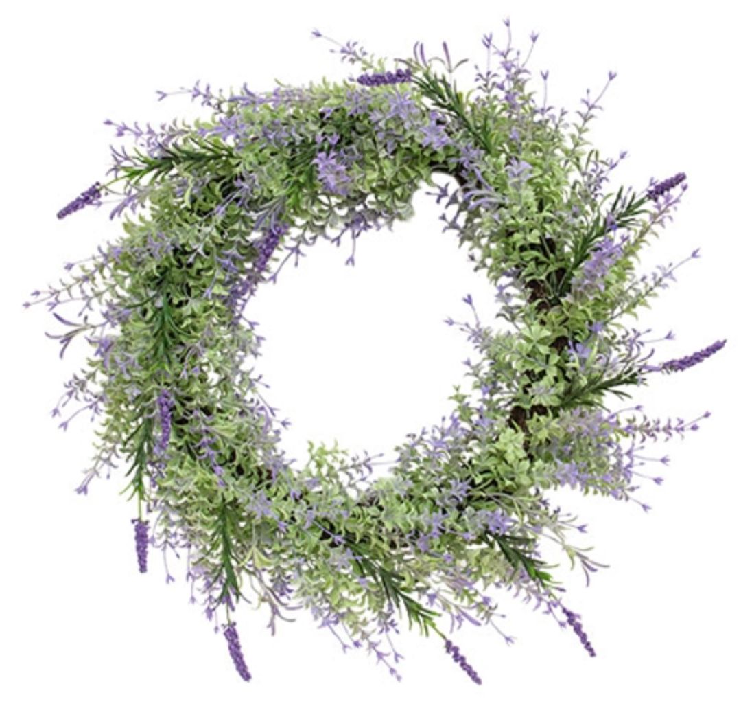 20" Golden Trumpet &amp; Lavender Wreath