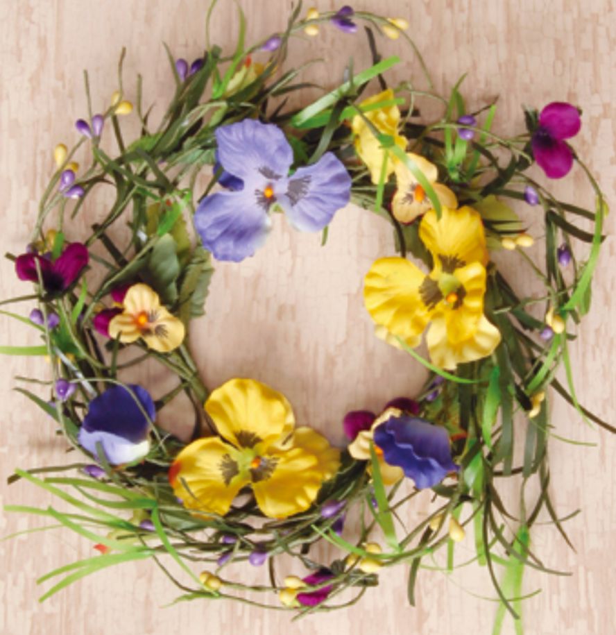 4" Mixed Pansy Candle Ring