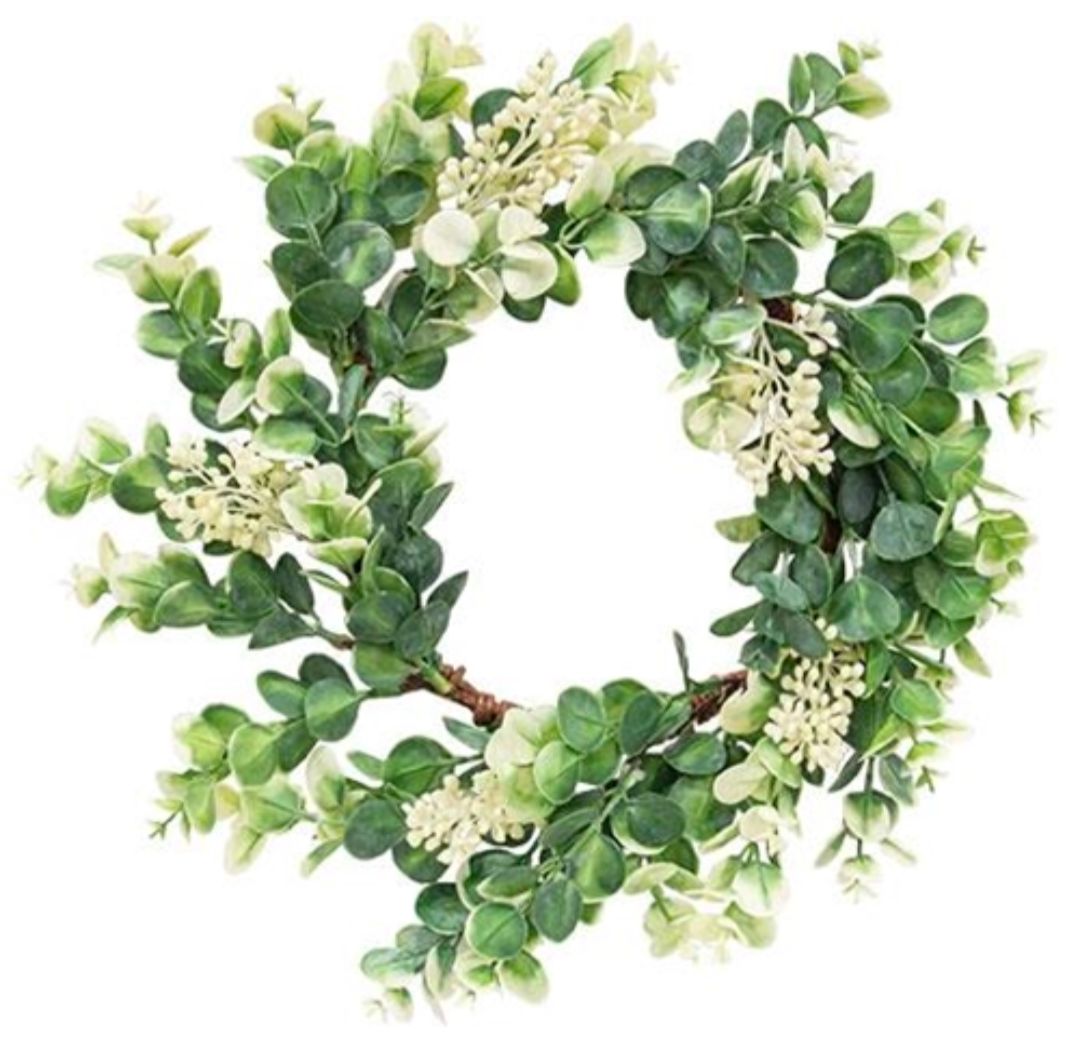 6-1/2" Seeded Baby Eucalyptus Candle Ring