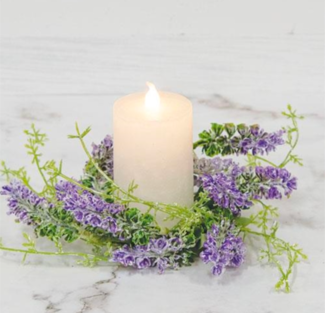 2" Lavender Herb Mini Candle Ring