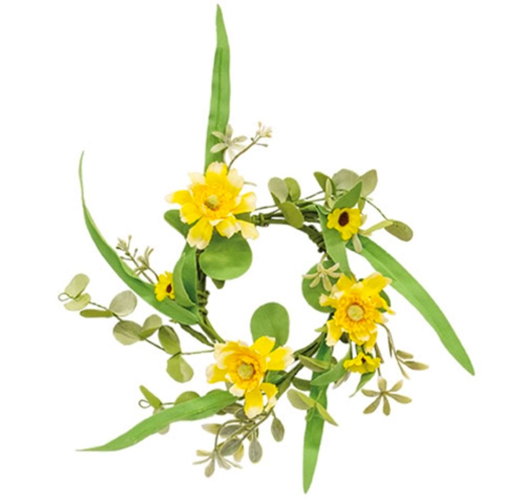3-1/2" Sunny Chrysanthemum &amp; Daisy Candle Ring