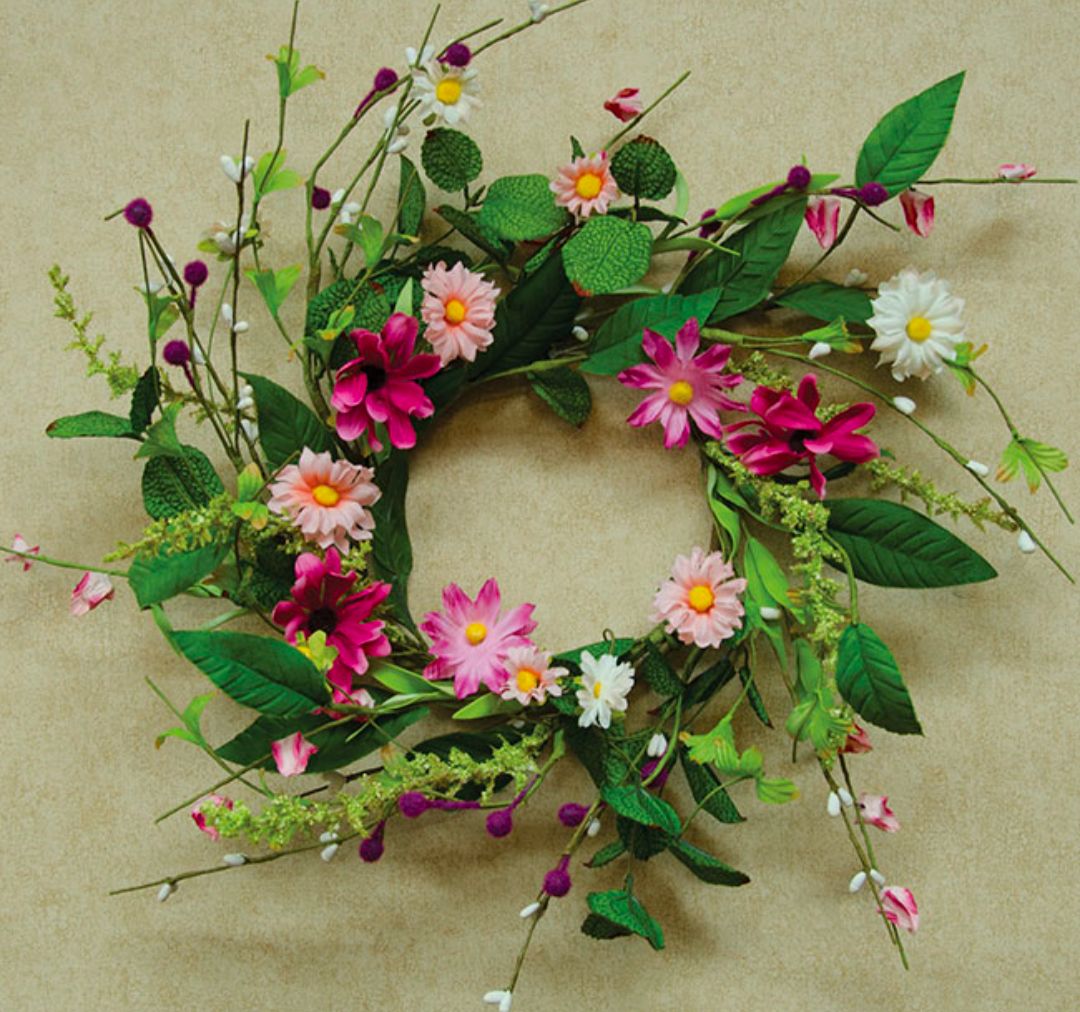 6" Aster Daisy Candle Ring Wreath
