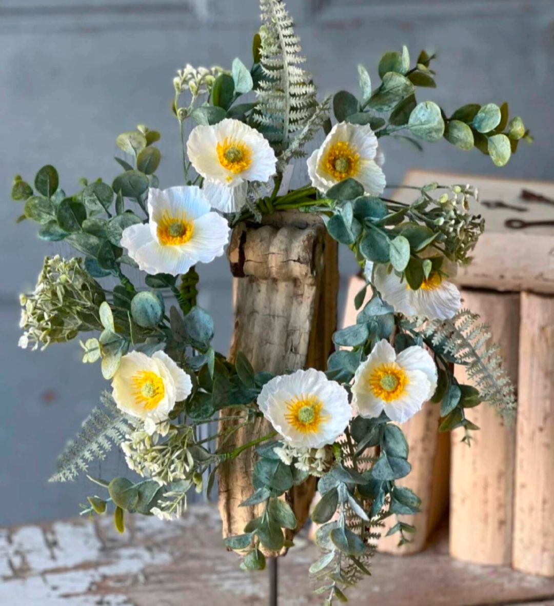 4-1/2" Alabaster Poppy Candle Ring