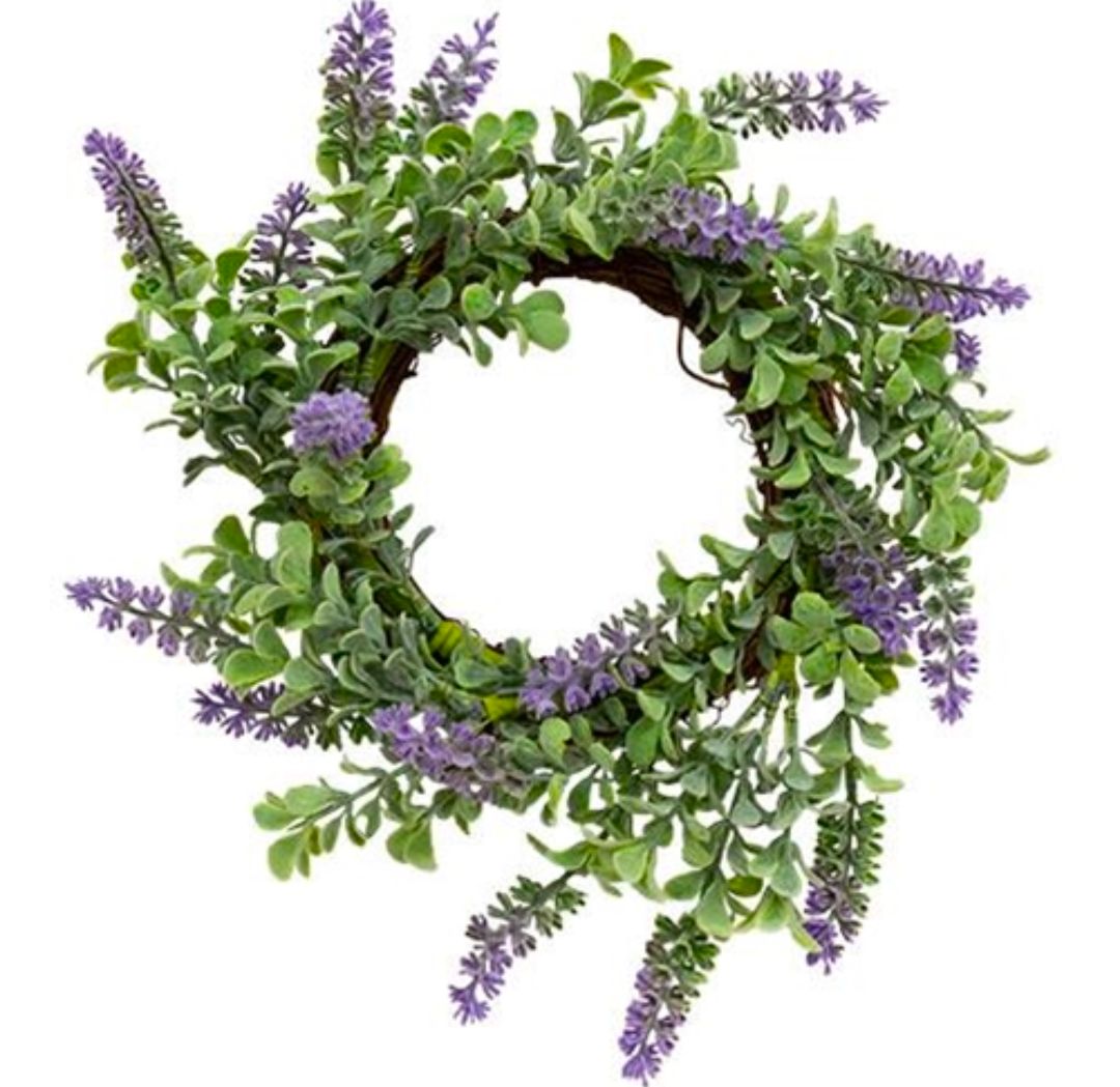 4-1/2" Purple Sage Boxwood Candle Ring