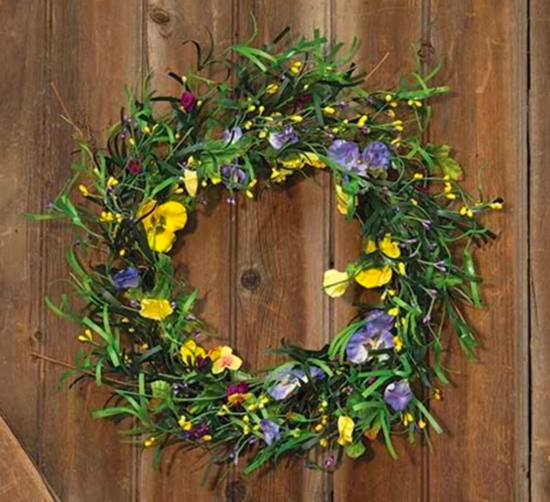 20" Mixed Pansy Wreath