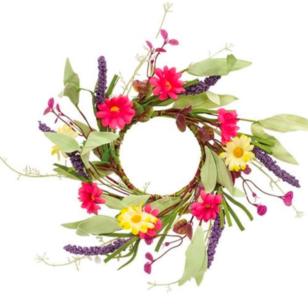 3-1/2" Spring Mix Daisy Candle Ring
