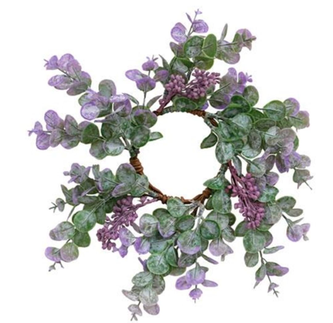 3-1/2" Lavender Eucalyptus with Seeds Candle Ring