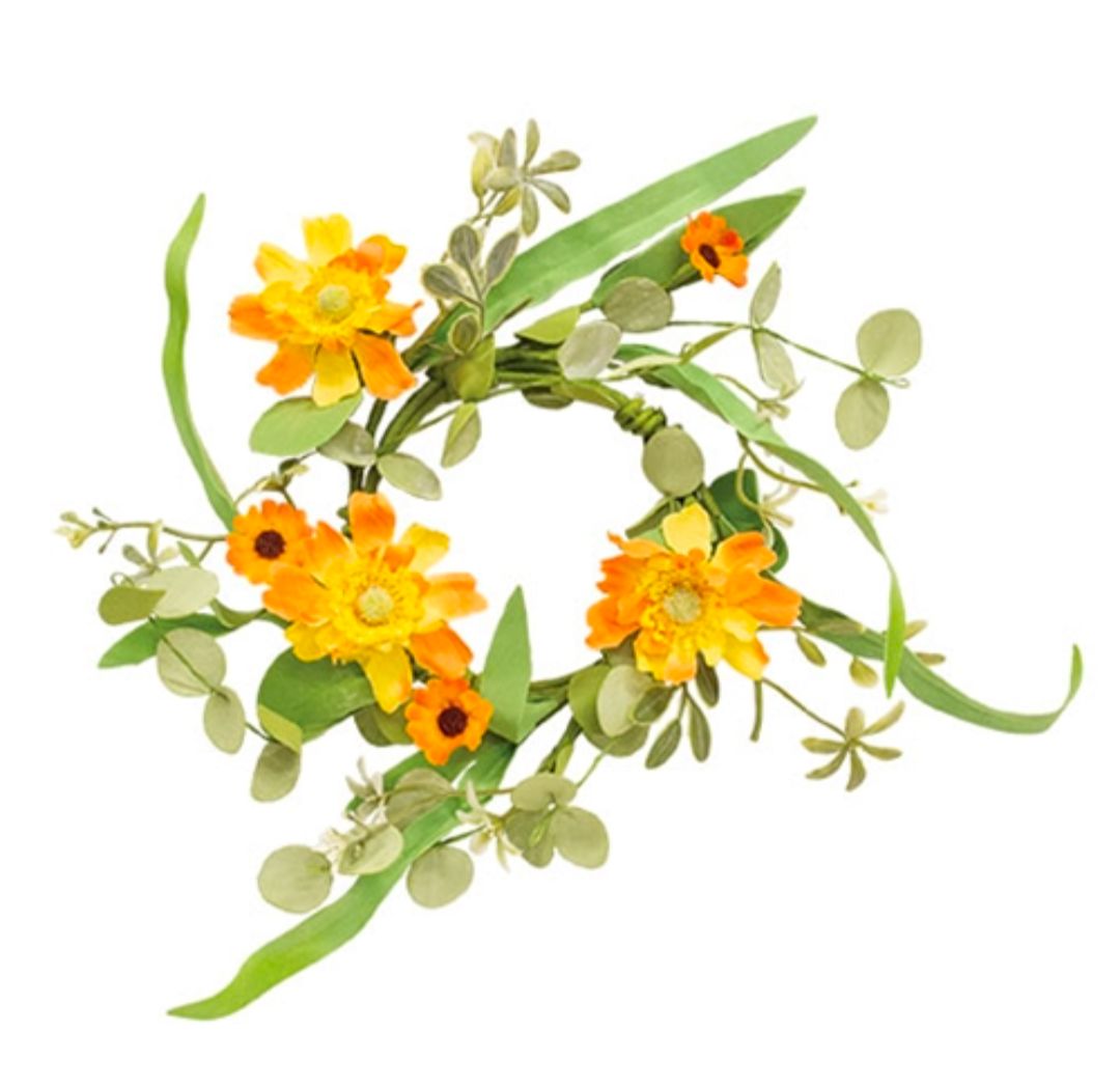 3-1/2" Dawn Chrysanthemum &amp; Daisy Candle Ring