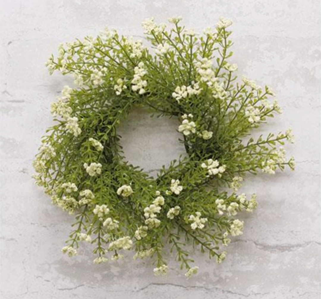 3" White Astilbe Candle Ring