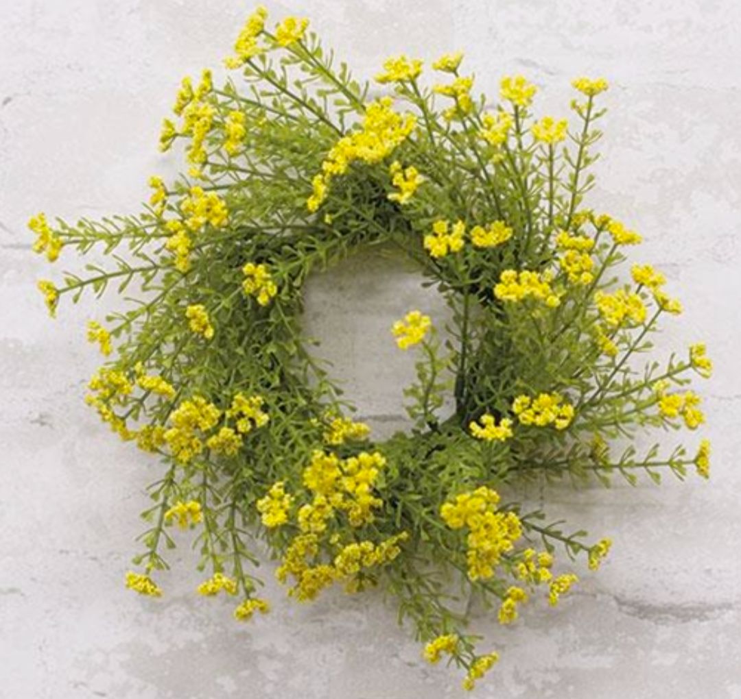 3" Yellow Astilbe Candle Ring