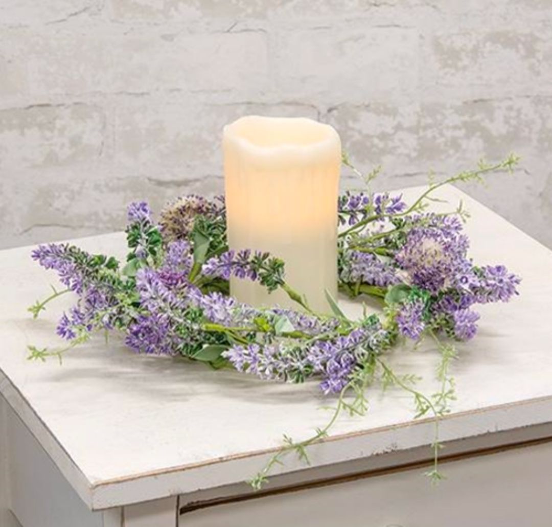6" Lavender Herb Candle Ring