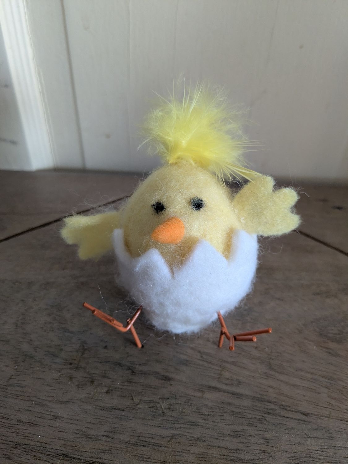 Fuzzy Yellow Chick Felted Ornament