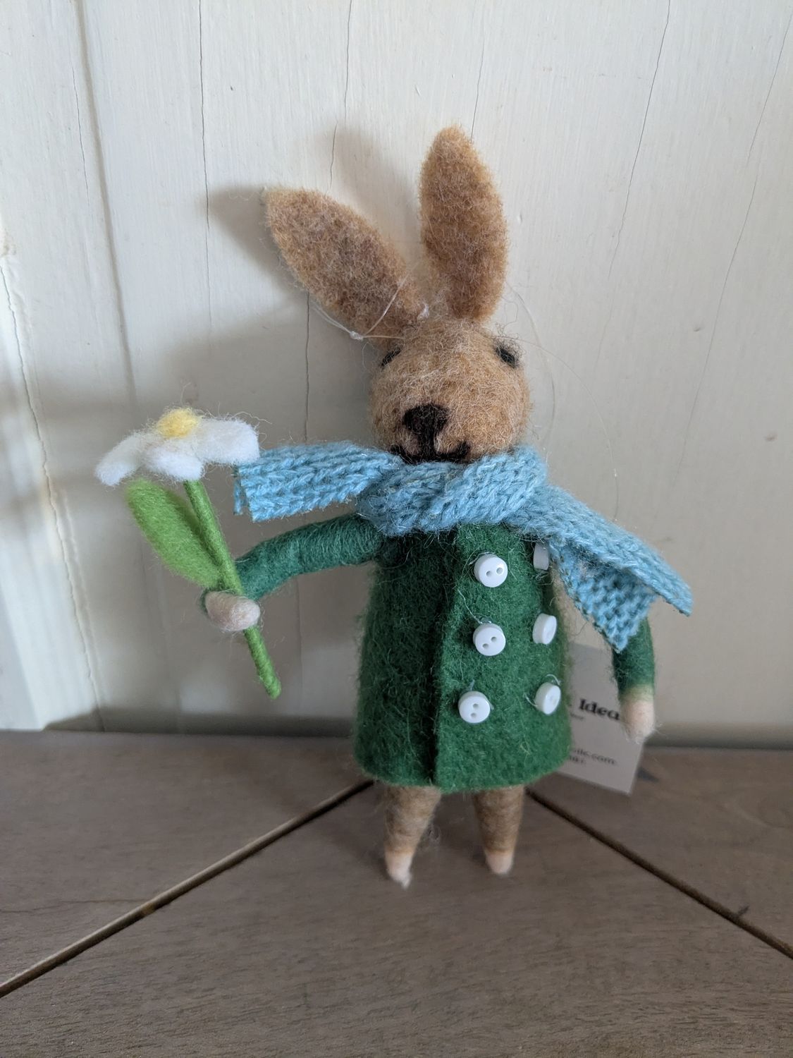 Darling Daisy Bunny Felted Ornament