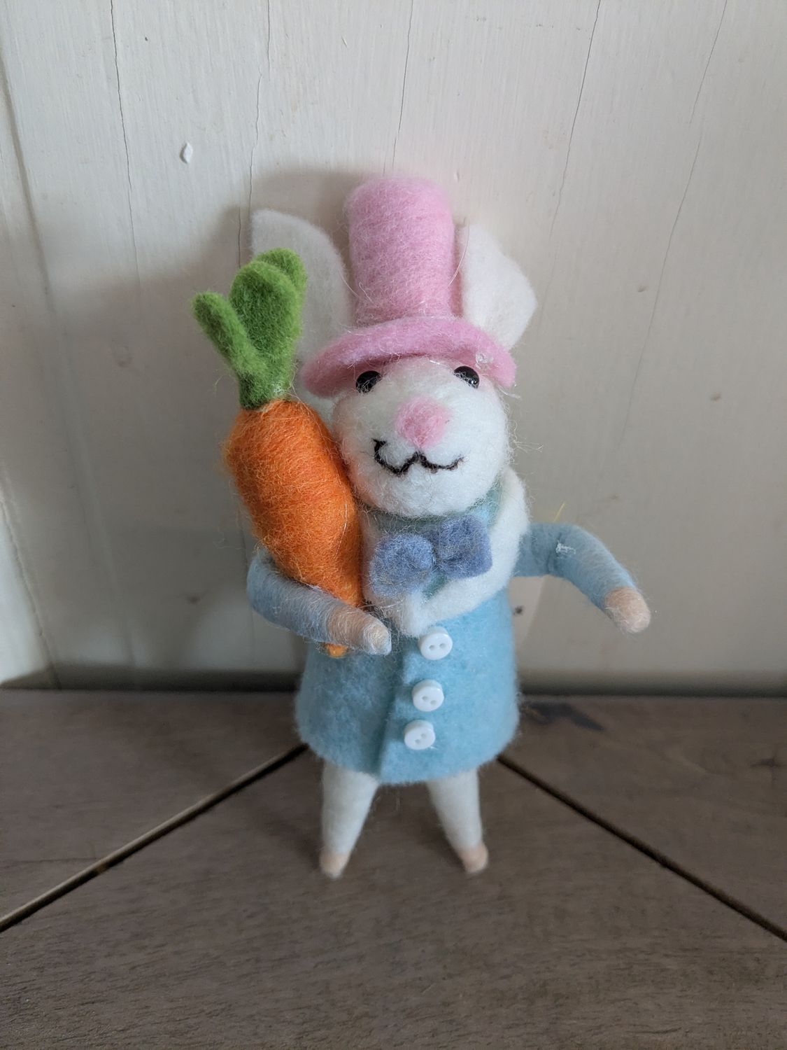 Dapper Bunny Felted Ornament