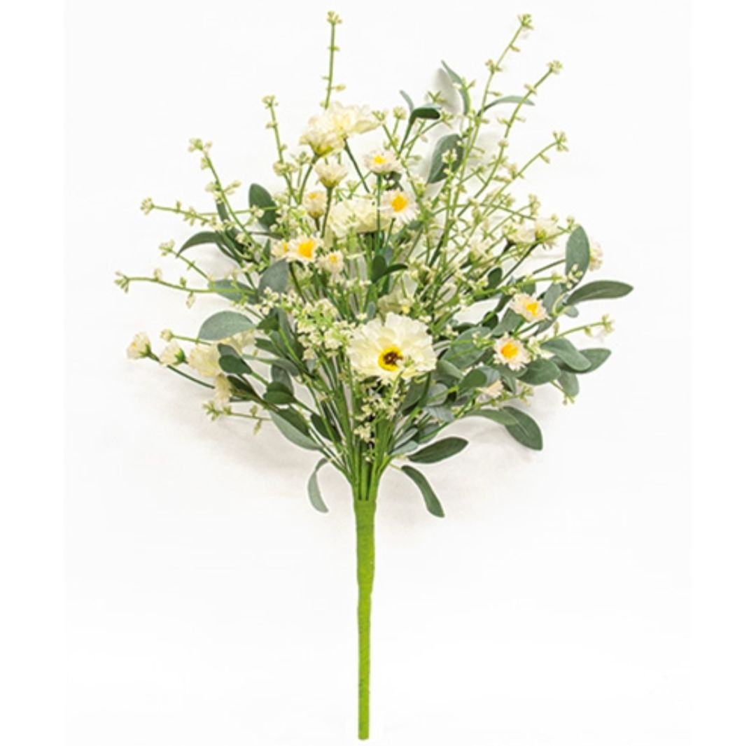 Cream Blossoms and Lace Floral Pick