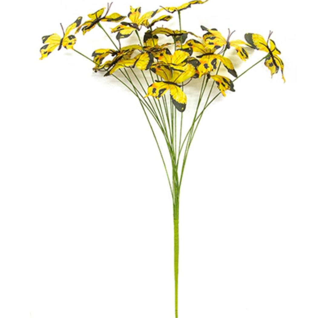 Yellow Butterfly Floral Pick