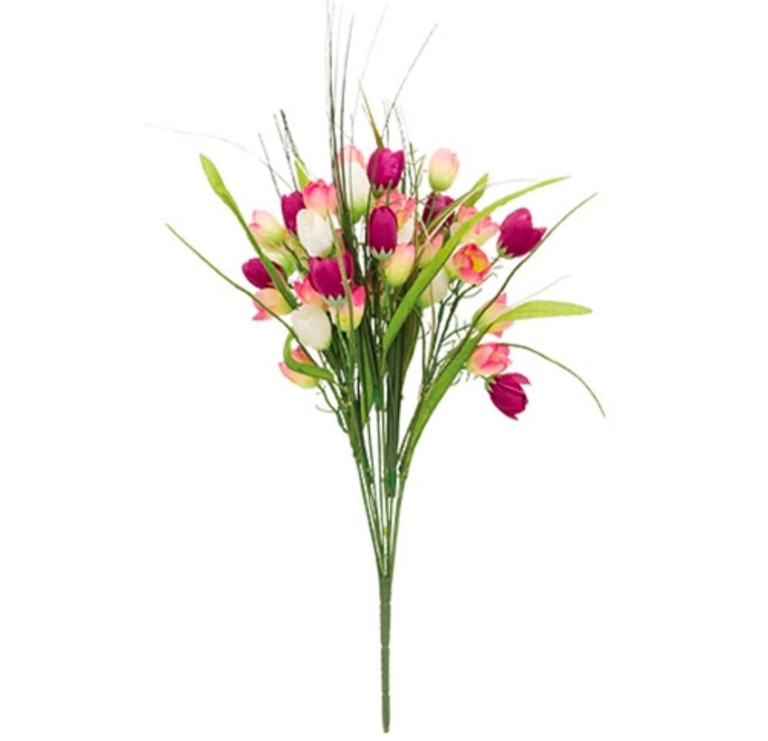 Spring Crocus &amp; Grass Floral Pick