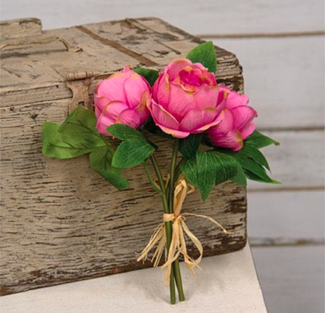 Pink Peony Floral Pick