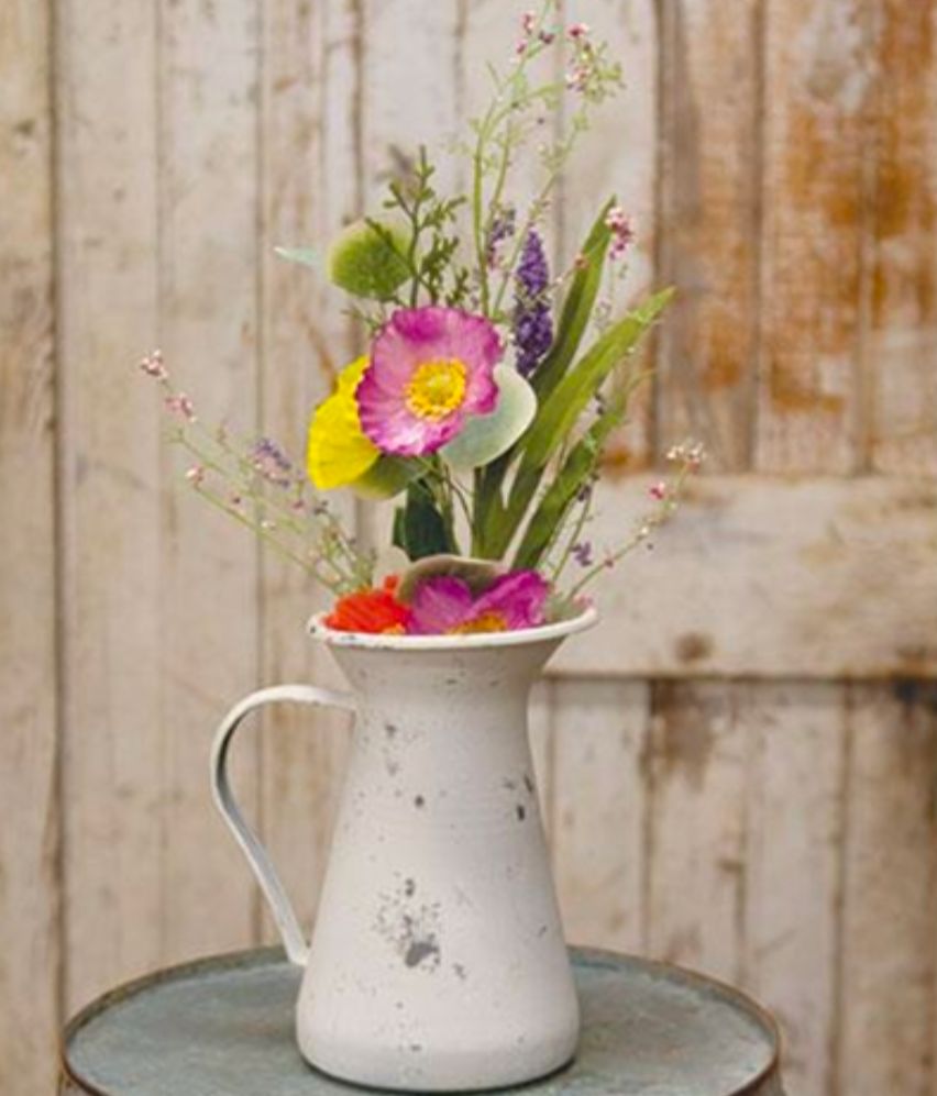 Mixed Poppy &amp; Silver Dollar Floral Pick