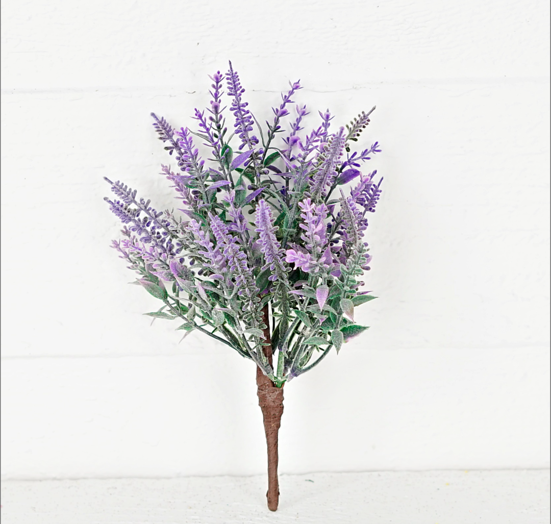 Flocked French Lavender Mini Floral Pick