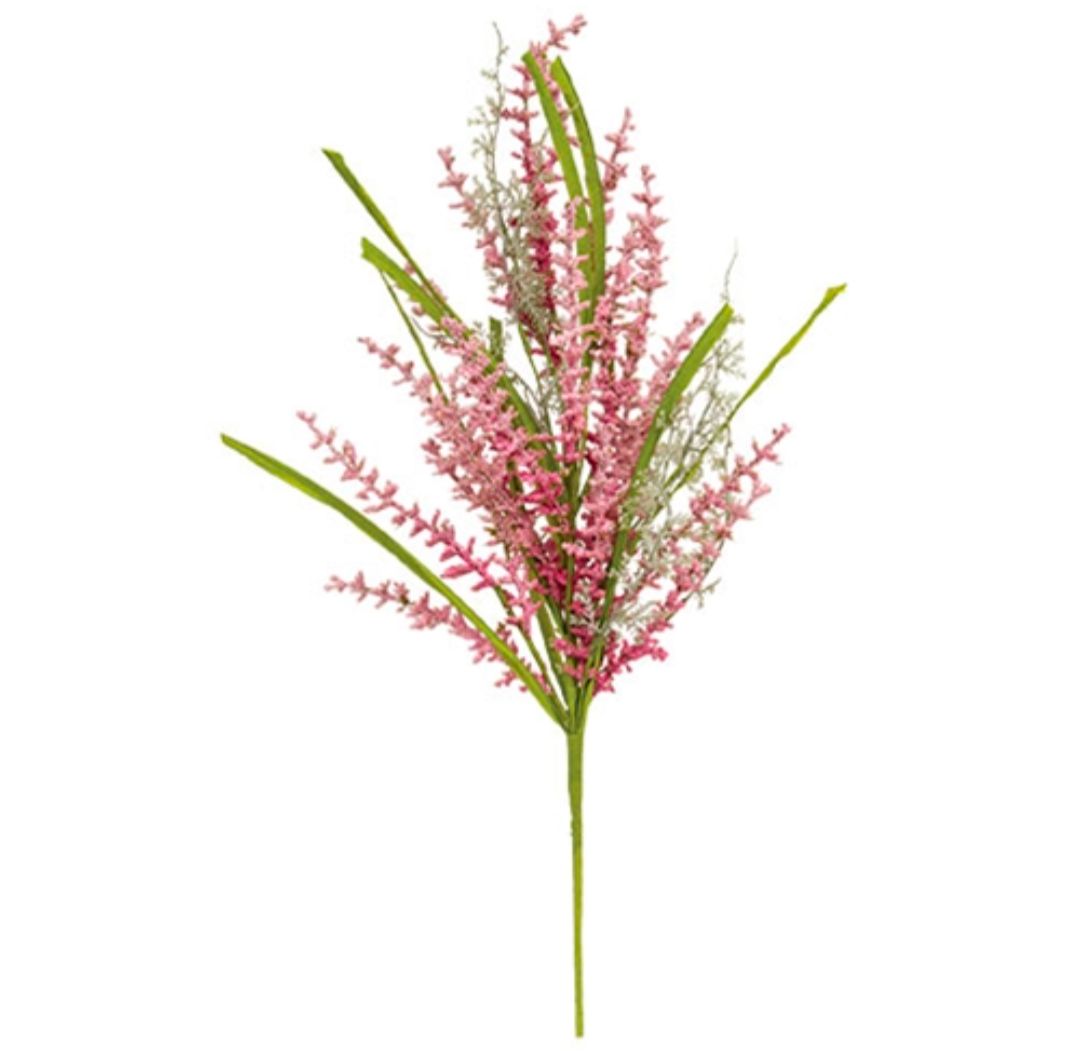 Pink Millet Heather &amp; Grass Floral Pick