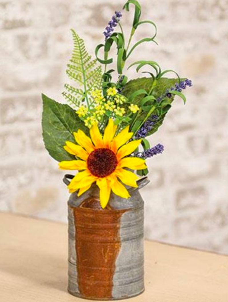 Sunflower and Lavender Floral Pick