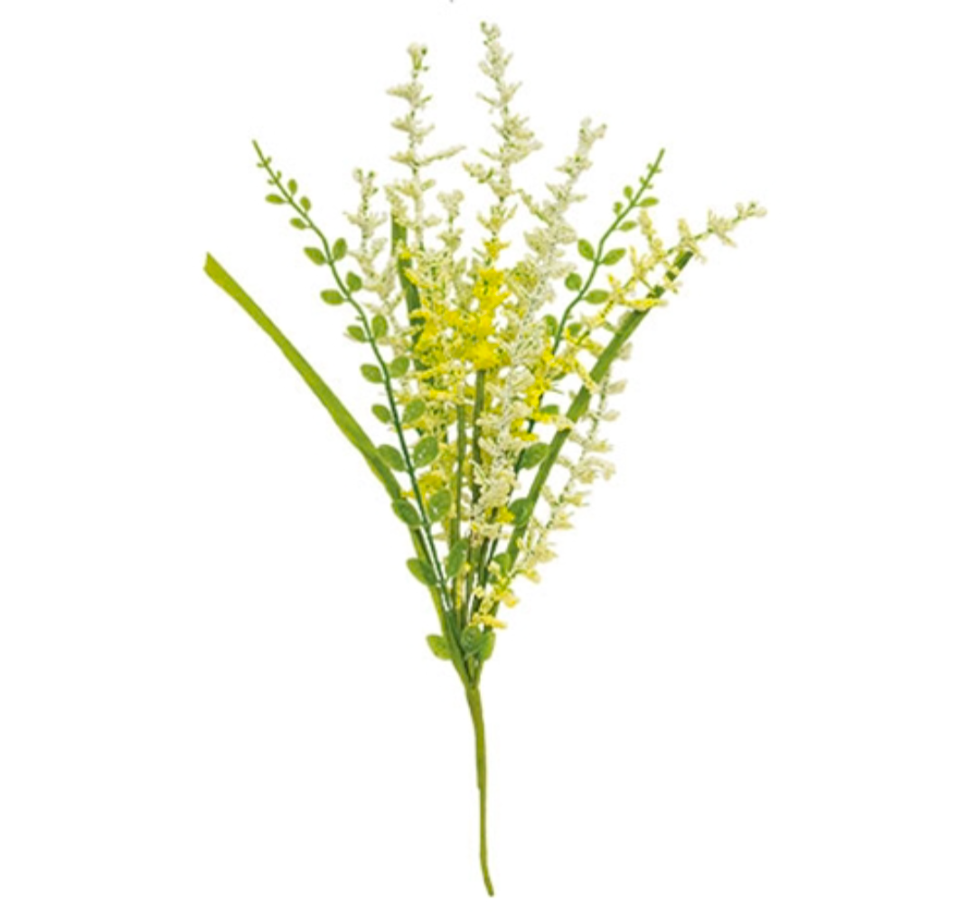 Cream &amp; Yellow Millet Heather &amp; Grass Floral Pick