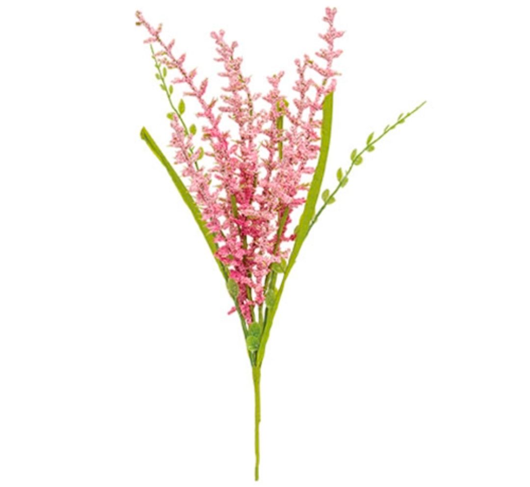 Pink Millet Heather &amp; Grass Floral Pick
