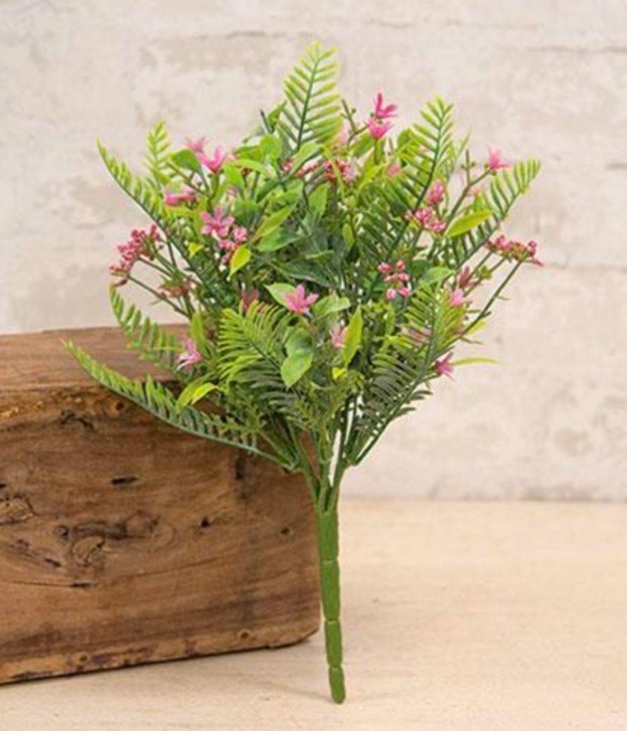 Pink Fernshot Blooms Floral Pick