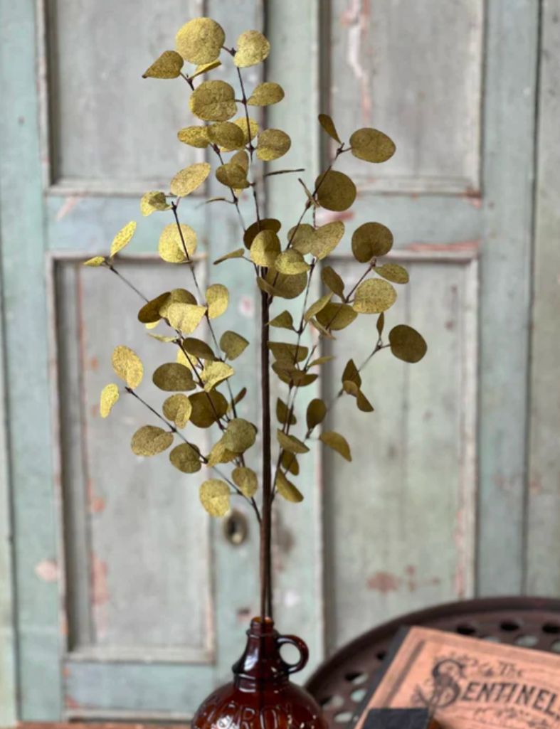 Dark Green Penny Leaf Floral Pick