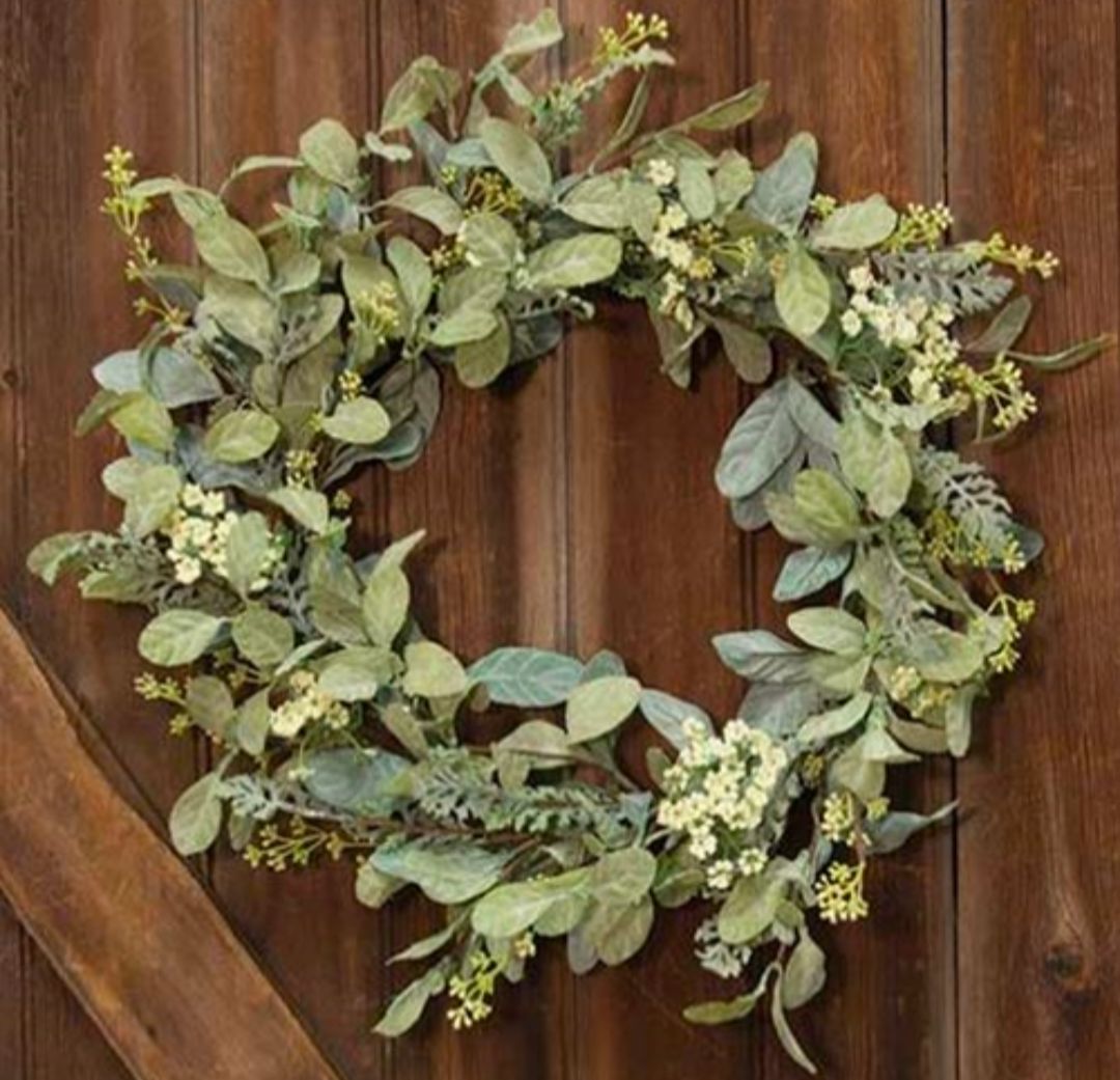 20" Mixed Lamb's Ear Wreath