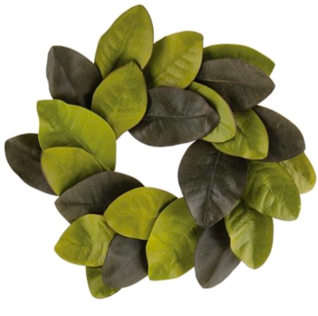 12" Elegant Magnolia Leaves Wreath