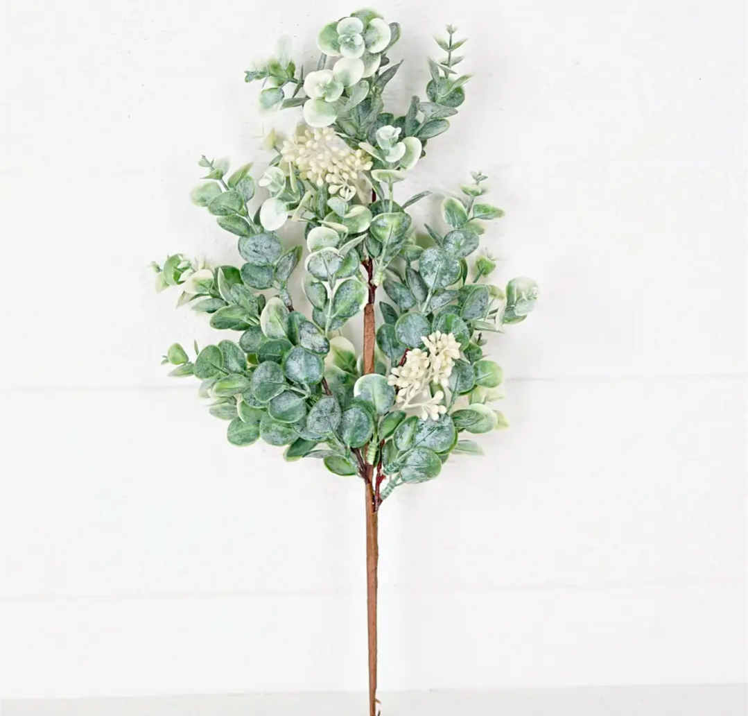 18" Seeded Baby Eucalyptus Floral Pick Decor Accent