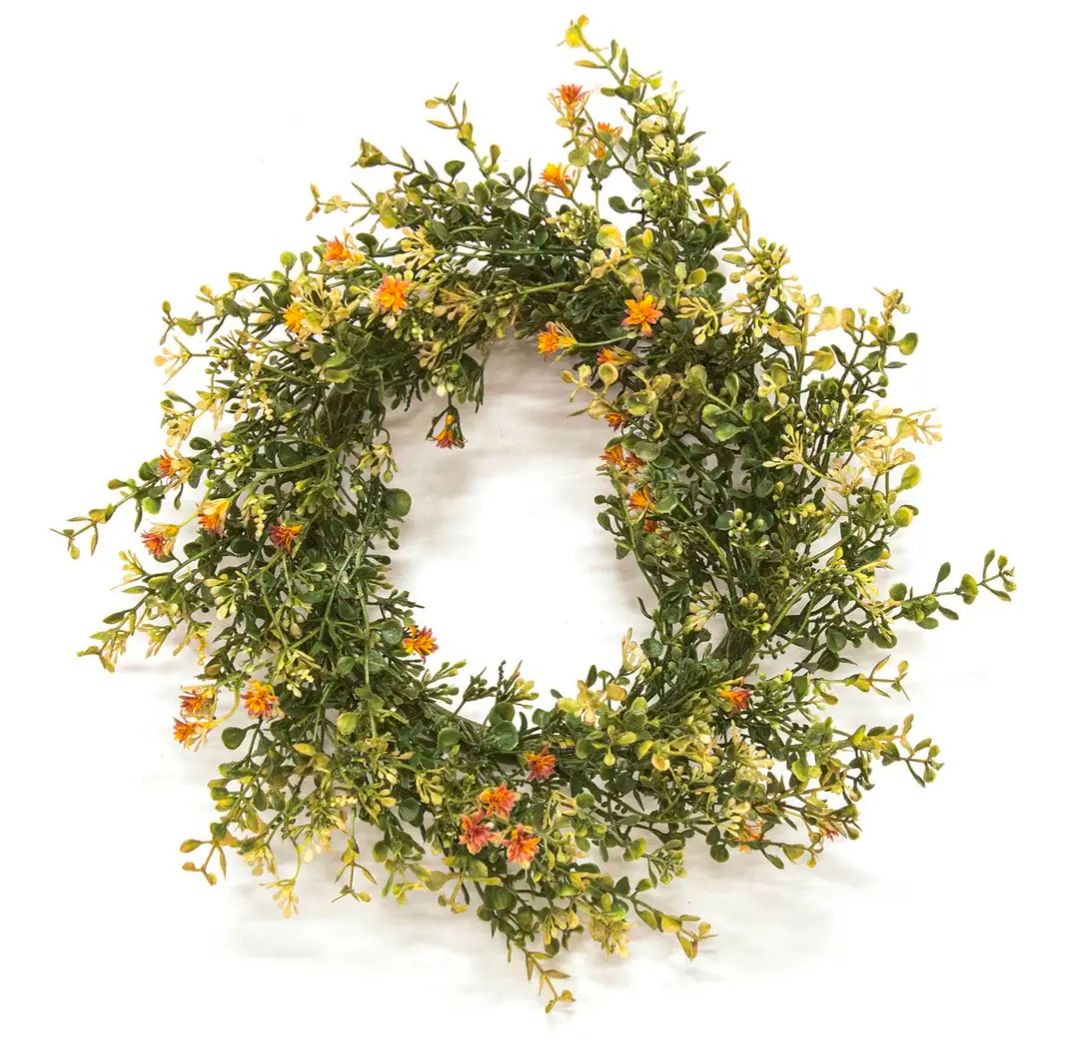 6-1/2" Golden Buds &amp; Baby's Grass Candle Ring