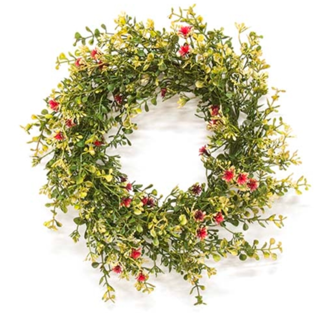 6-1/2" Ruby Buds &amp; Baby's Grass Candle Ring