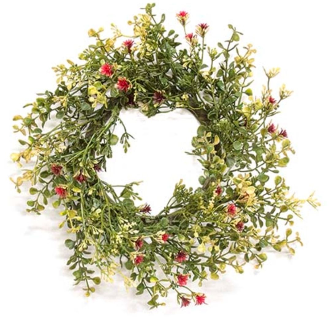 4-1/2" Ruby Buds &amp; Baby's Grass Candle Ring