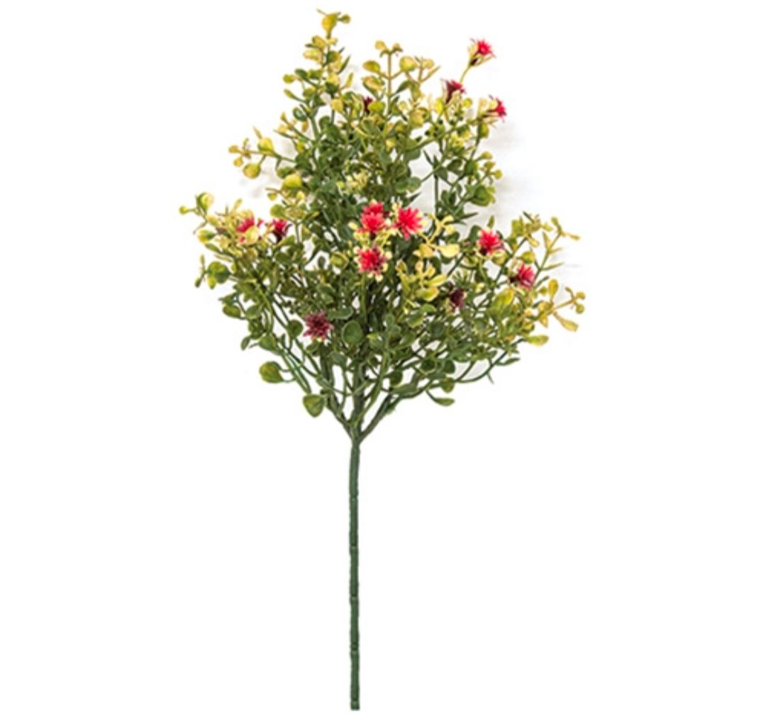 Ruby Buds &amp; Baby's Grass Floral Pick