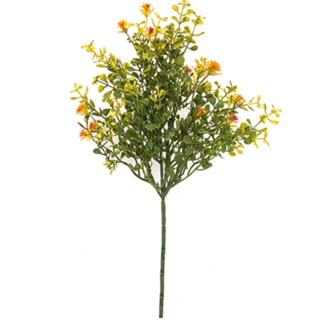 Golden Buds &amp; Baby's Grass Floral Pick